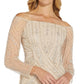 Adrianna Papell Women's Beaded Off The Shoulder Top Beige Size 16