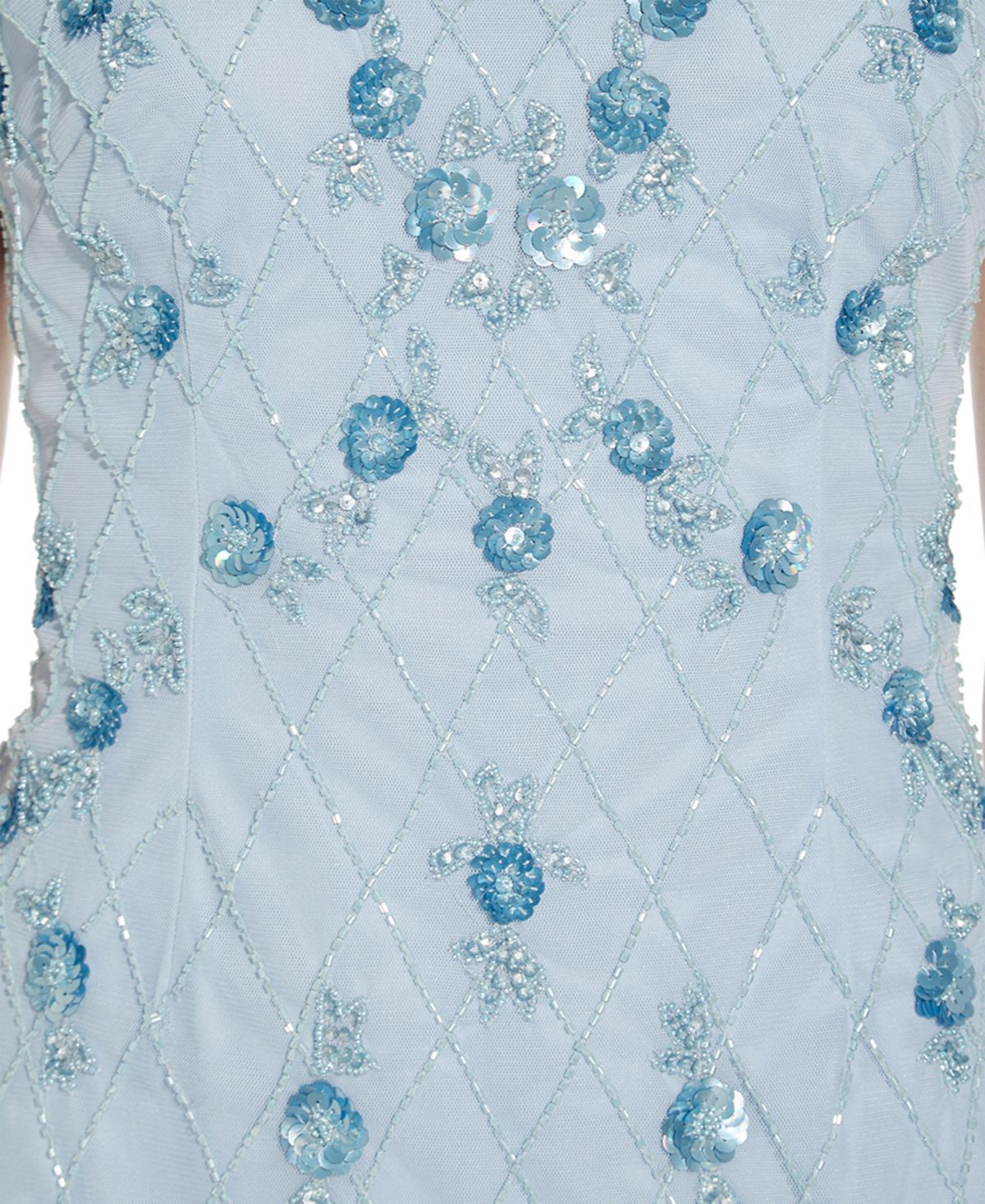 Papell Studio Women's Beaded Sheath Dress Blue Size 10M