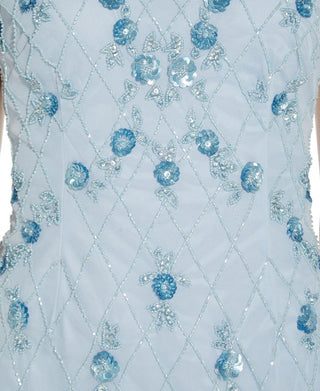 Papell Studio Women's Beaded Sheath Dress Blue Size 10M