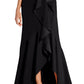 Adrianna Papell Women's One Shoulder Beaded Ruffled Gown Black Size 6