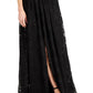 Aidan By Aidan Mattox Women's Plunge Neck Flutter Sleeve Gown Black Size 16