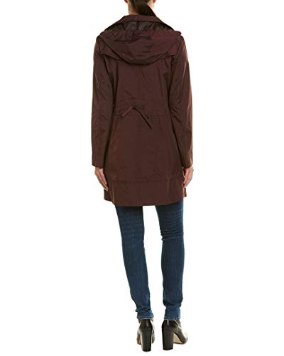 Cole Haan Women's Black Hooded Raincoat Packable Size Medium