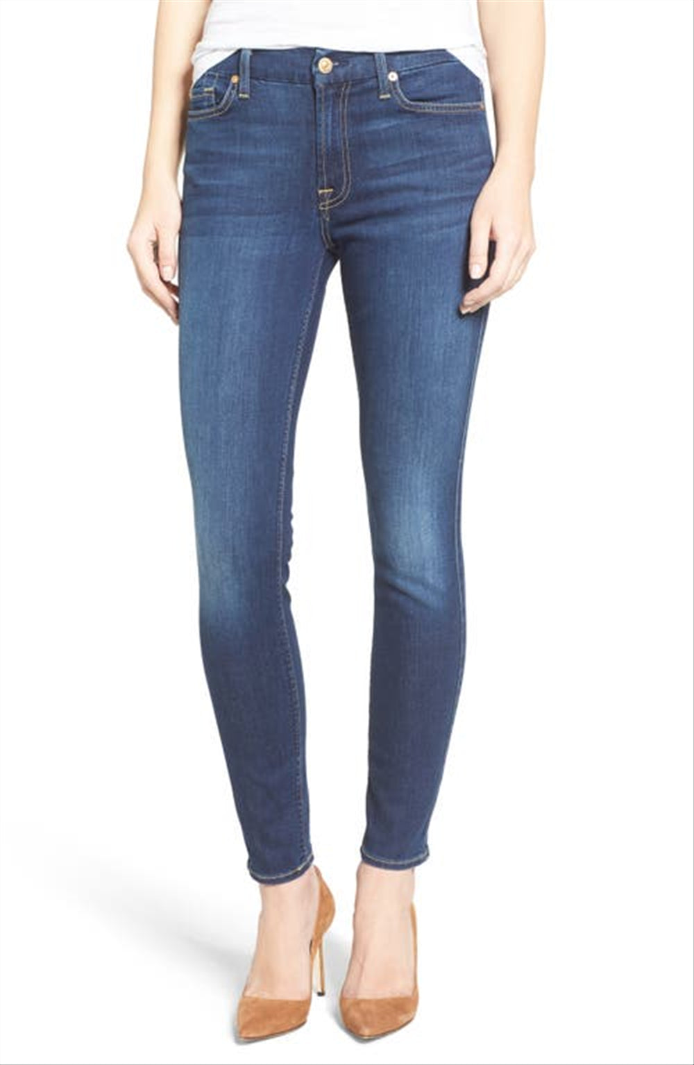 JEN7 Women's Ankle Skinny Jeans Blue Size 29