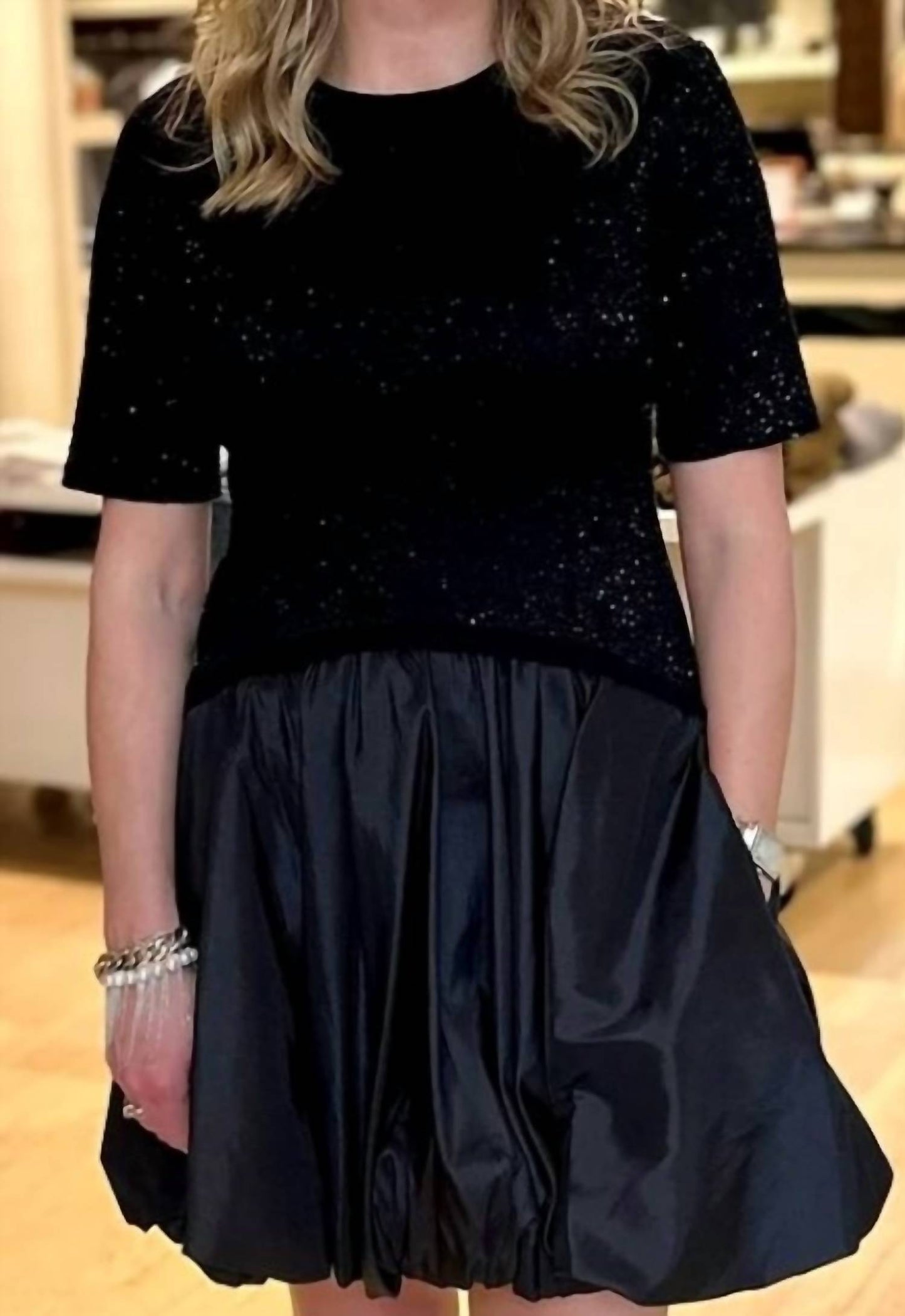 Simkhai - KENZ KNIT COMBO RUFFLE MINI DRESS