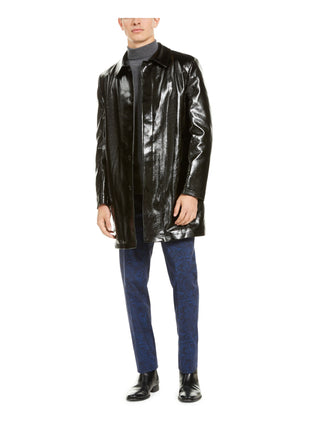 TALLIA ORANGE Men's Black Faux Fur Lined Coat Size Large