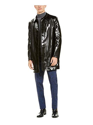 TALLIA ORANGE Men's Black Faux Fur Lined Coat Size Large