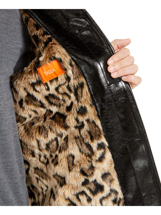 TALLIA ORANGE Men's Black Faux Fur Lined Coat Size Large