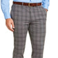 Calvin Klein Men's Slim Fit Stretch Wrinkle Resistant Plaid Dress Pants Gray Size 32X29