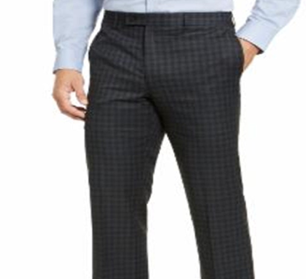 Ralph Lauren Men's Classic Fit Ultraflex Stretch Plaid Dress Pants Gray Size 42X34