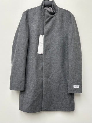 Calvin Klein Men's Mayden Slim-Fit Overcoat Gray Size 40
