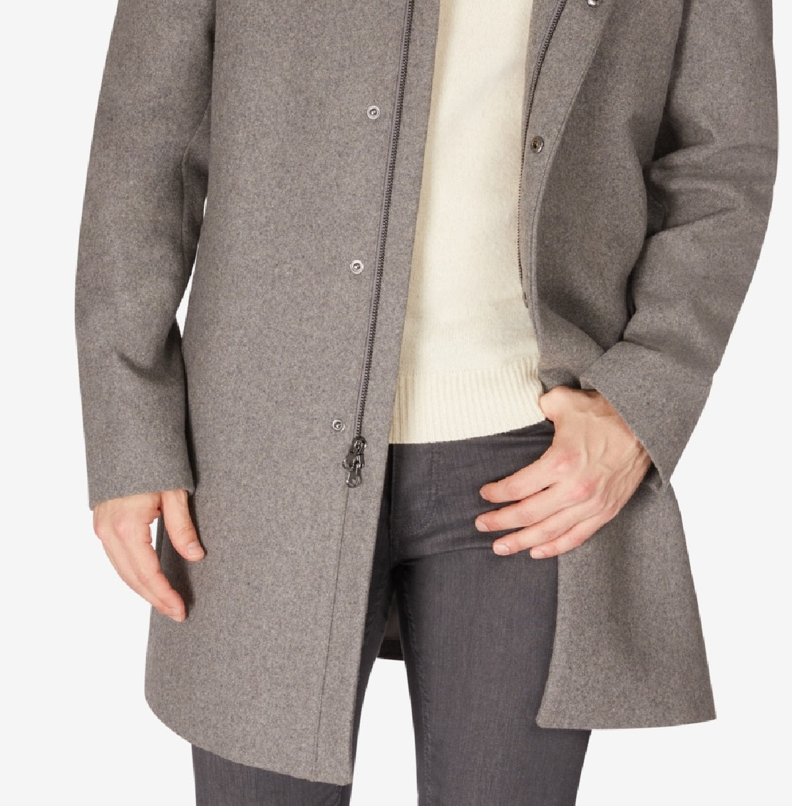 Calvin Klein Men's Mayden Slim Fit Overcoat Gray Size 42