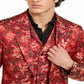 Tallia Men's Short Metallic Dragon Floral Satin Suit Jacket Red Size 42