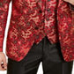 Tallia Men's Short Metallic Dragon Floral Satin Suit Jacket Red Size 42