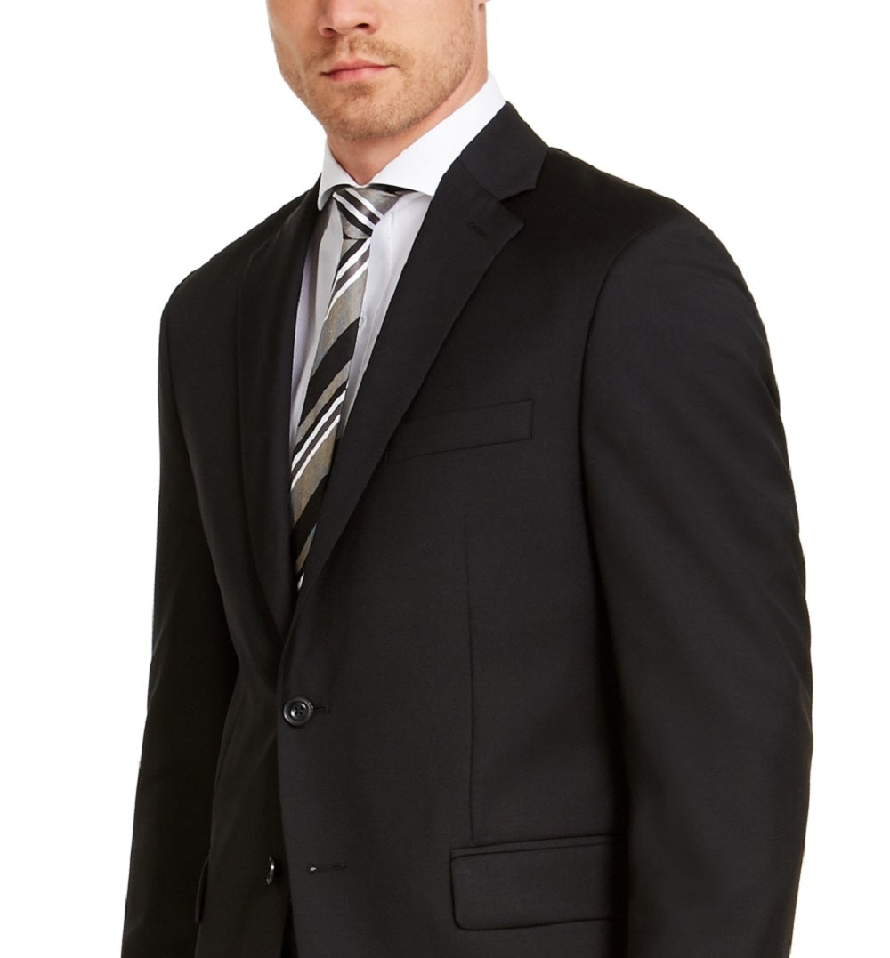 Michael Kors Men's Modern Fit Airsoft Stretch Suit Jackets Black Size 46
