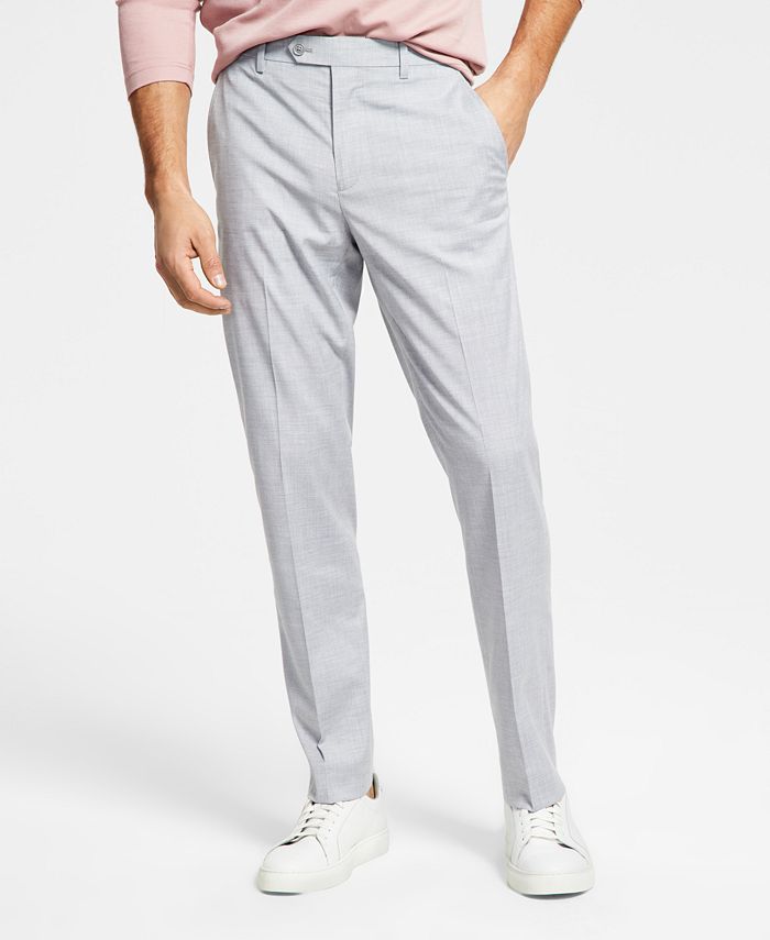 Alfani Men's Slim Fit Stretch Solid Suit Pants Gray Size 34X32