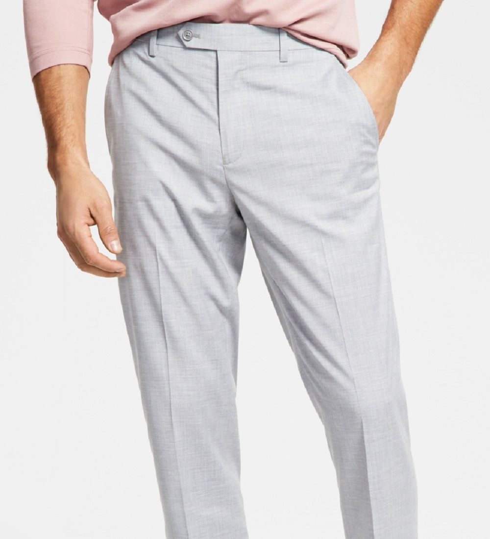 Alfani Men's Slim Fit Stretch Solid Suit Pants Gray Size 36X32