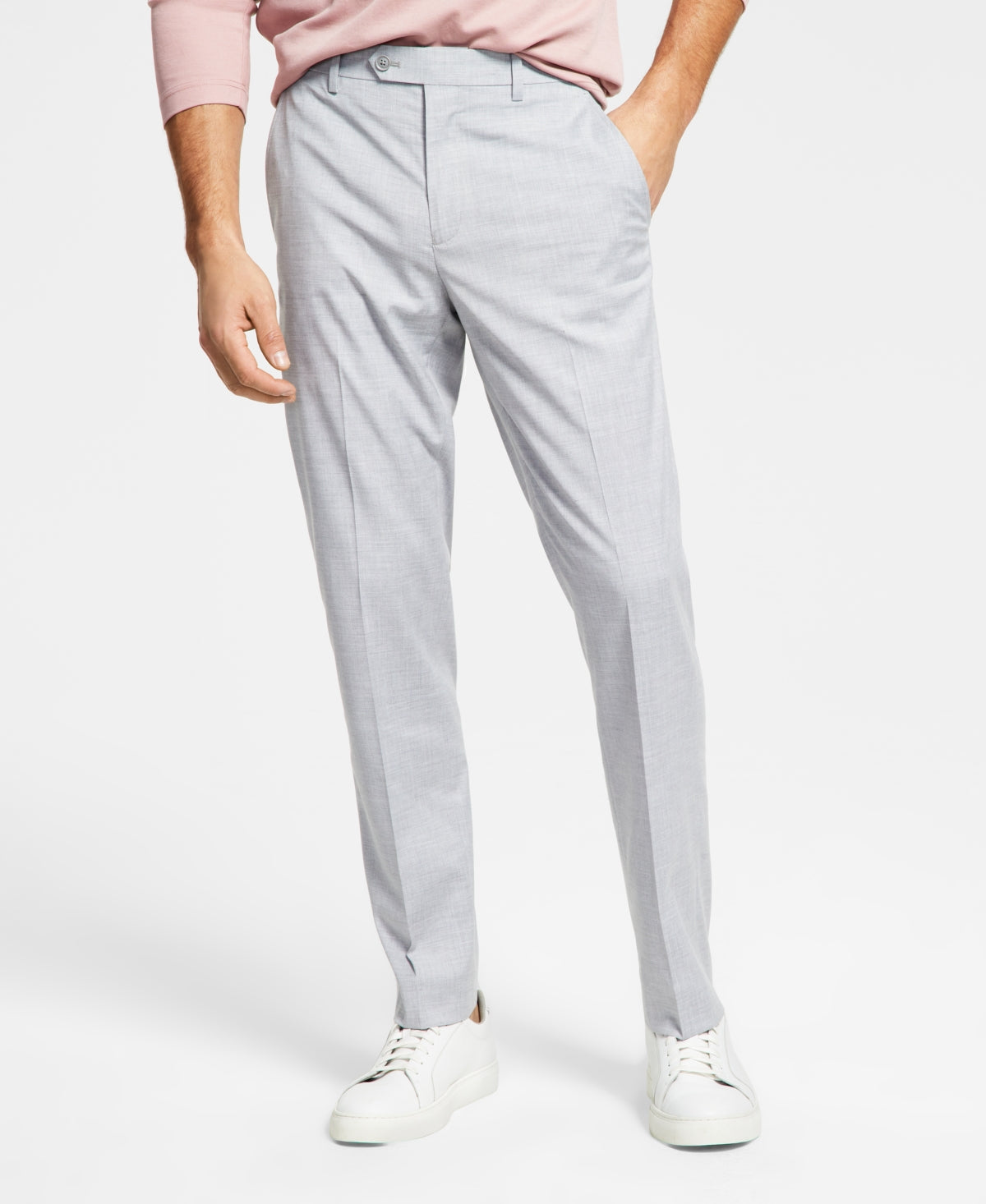 Alfani Men's Slim Fit Stretch Solid Suit Pants Gray Size 36X34