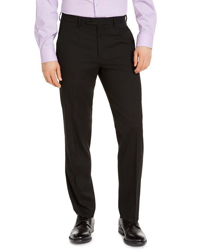 Alfani Men's Classic Fit Stretch Solid Suit Pants Black Size 33X30