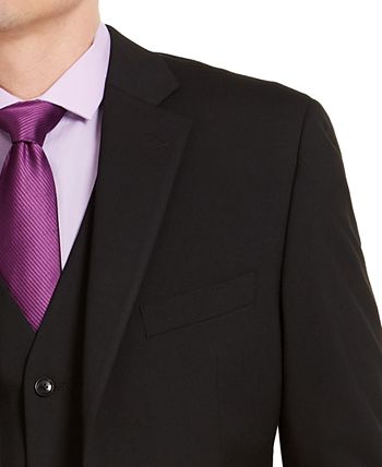 Alfani Men's Classic Fit Stretch Solid Suit Jacket Black Size 44