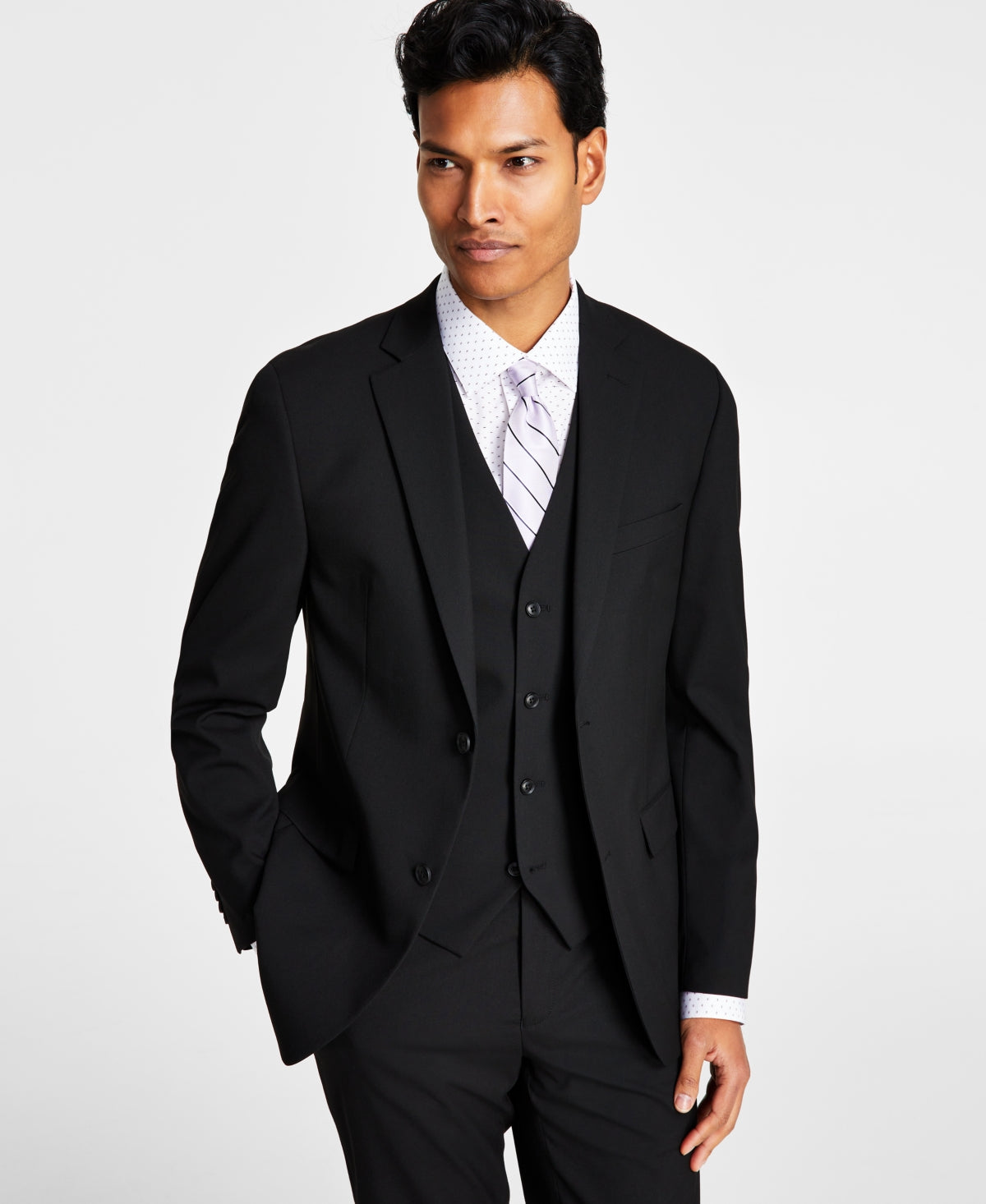 Alfani Men's Slim Fit Stretch Solid Suit Jacket Black Size 44