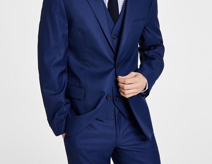 Alfani Men's Slim Fit Stretch Solid Suit Jacket Blue Size 42