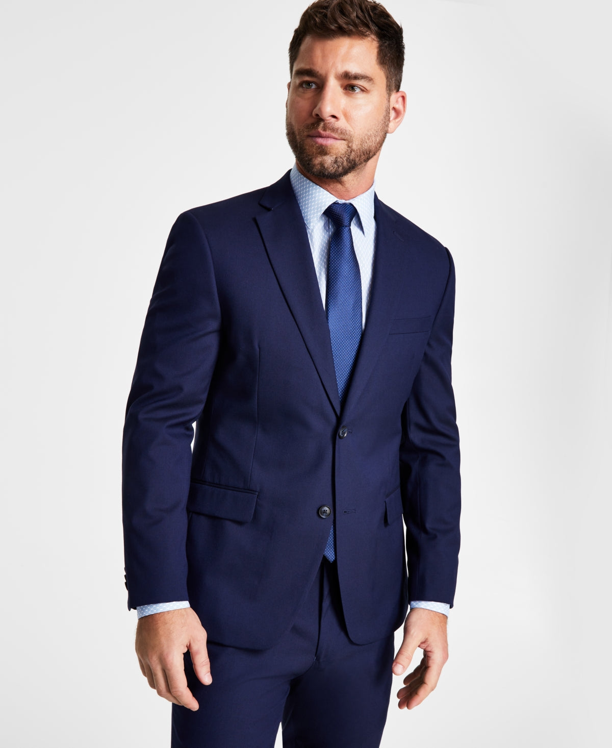Alfani Men's Slim Fit Stretch Solid Suit Jacket Blue Size 42