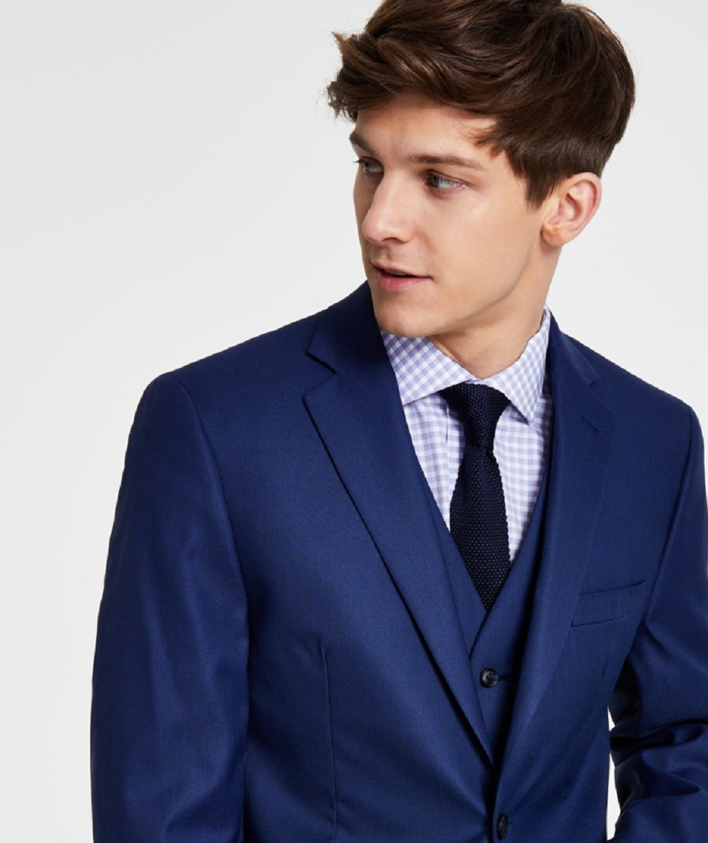 Alfani Men's Slim Fit Stretch Solid Suit Jacket Blue Size 36