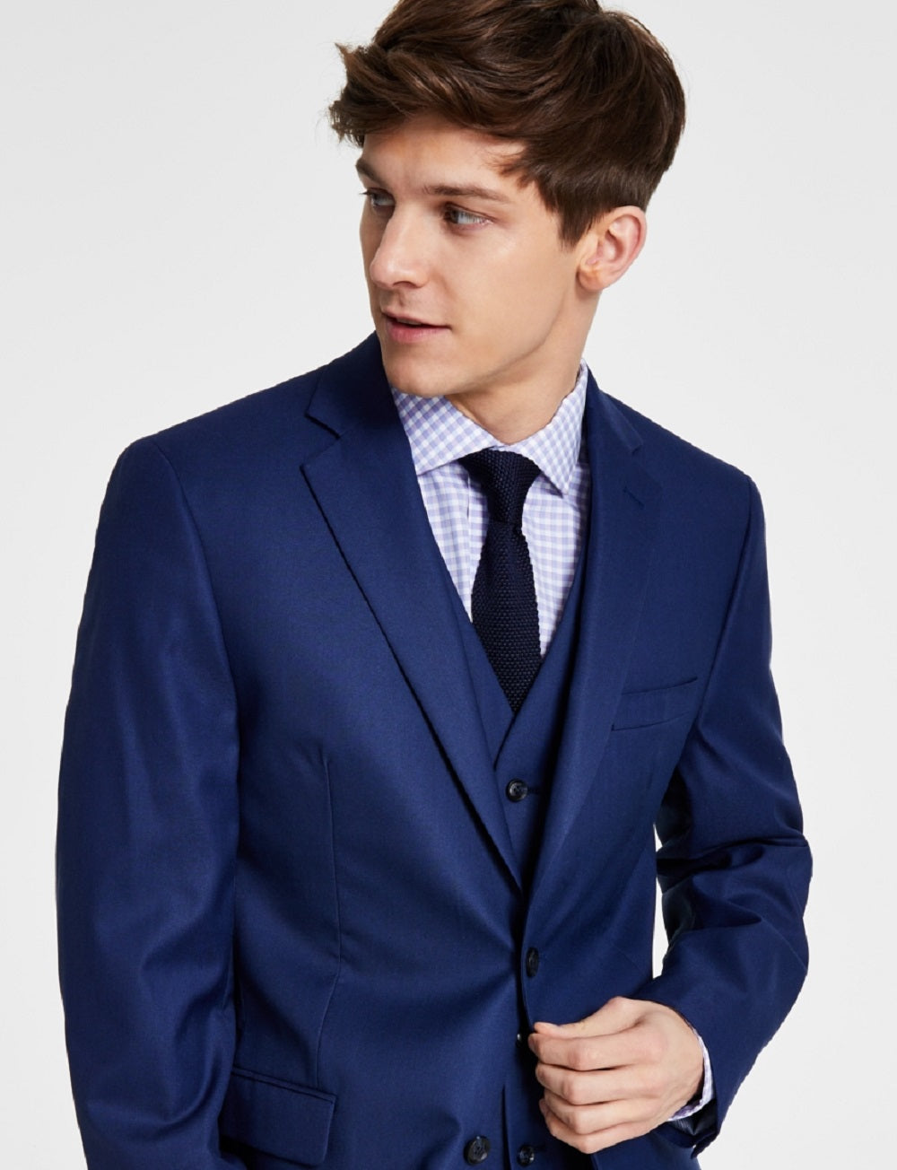 Alfani Men's Slim Fit Stretch Solid Suit Jacket Blue Size 44