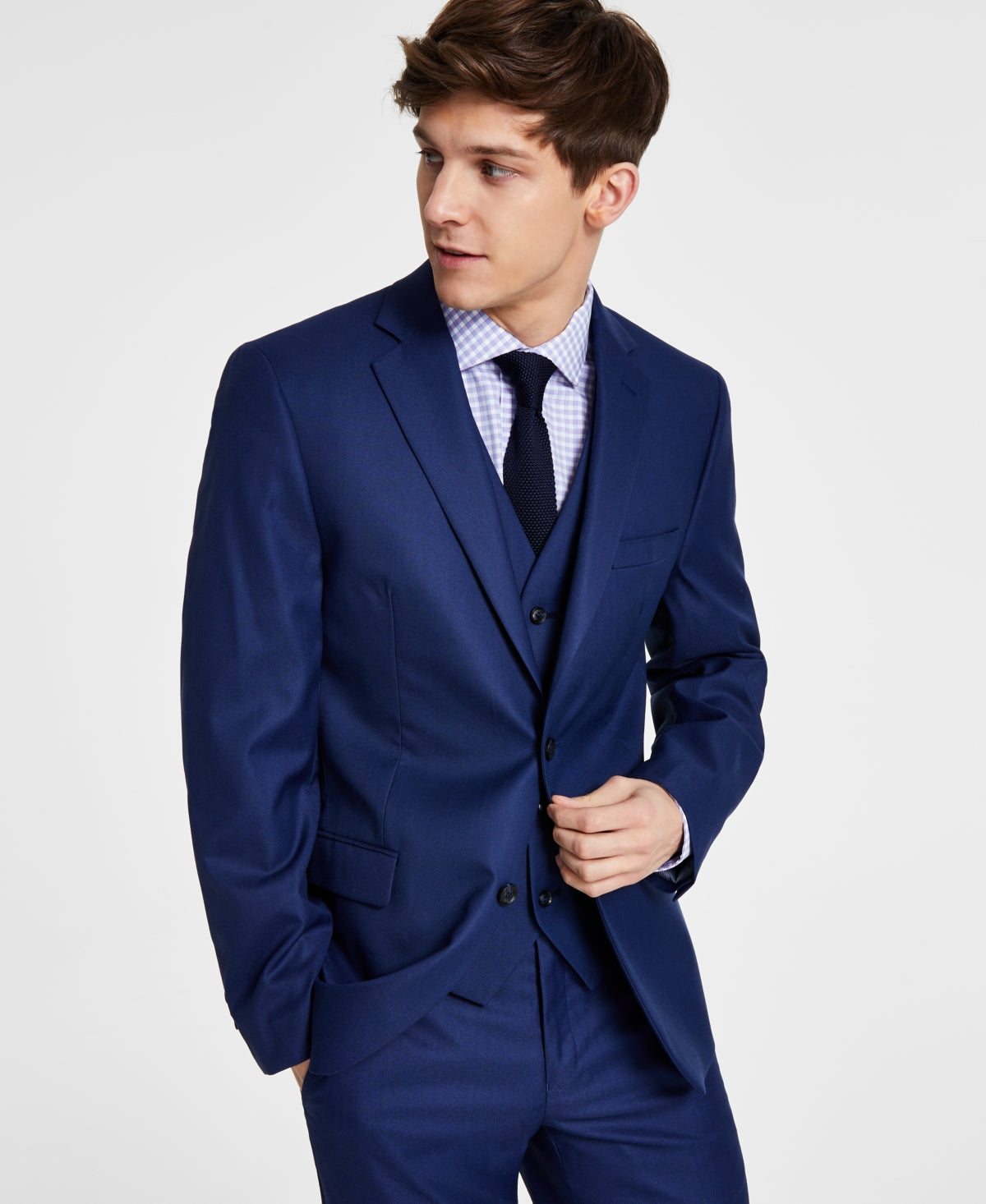 Alfani Men's Slim Fit Stretch Solid Suit Jacket Blue Size 44