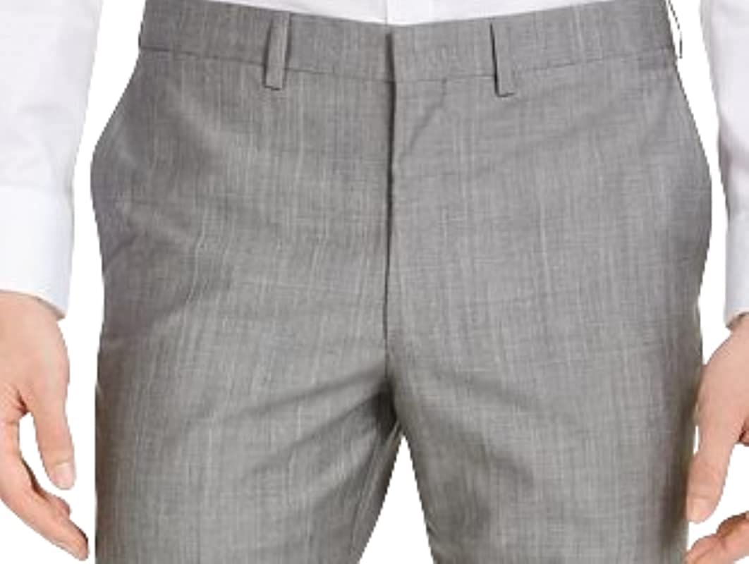 DKNY Men's Slim Fit Stretch Suit Pants Gray Size 36X32