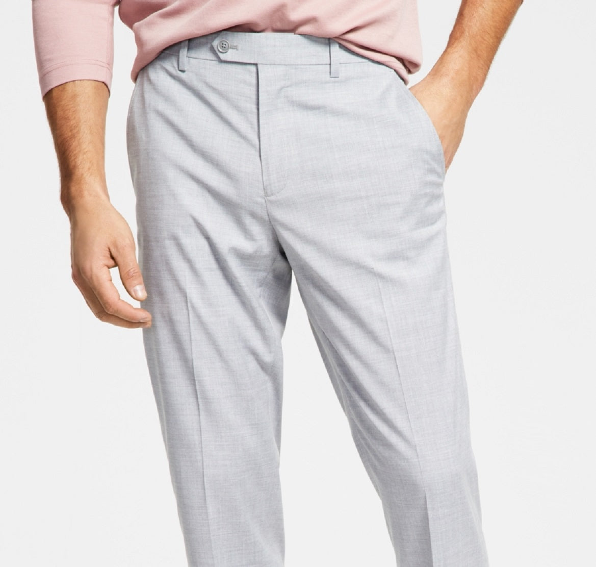 Alfani Men's Slim Fit Stretch Solid Suit Pants Gray Size 32X34