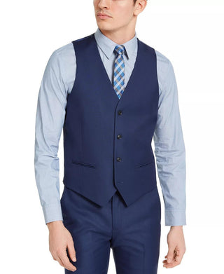 Alfani Men's Slim Fit Stretch Solid Suit Vest Blue Size Medium