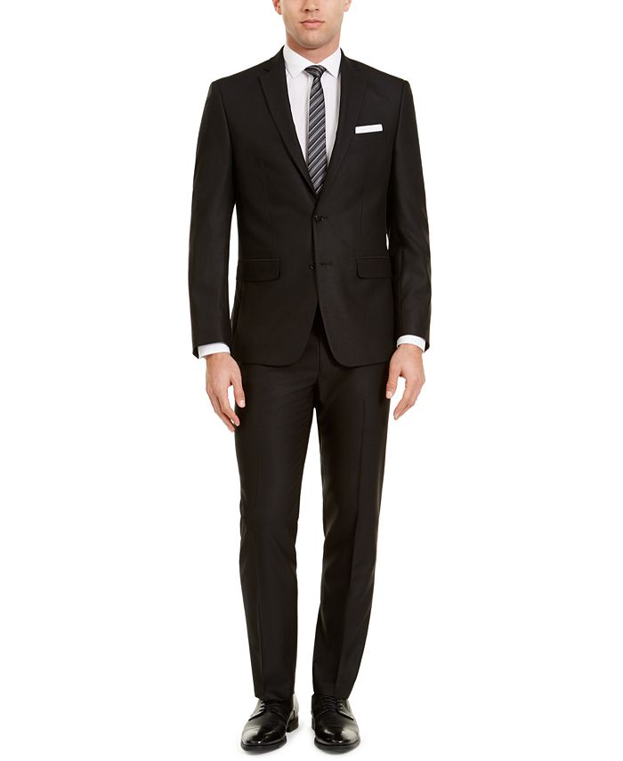 Van Heusen Men's Flex Plain Slim Fit Suits Black Size 38
