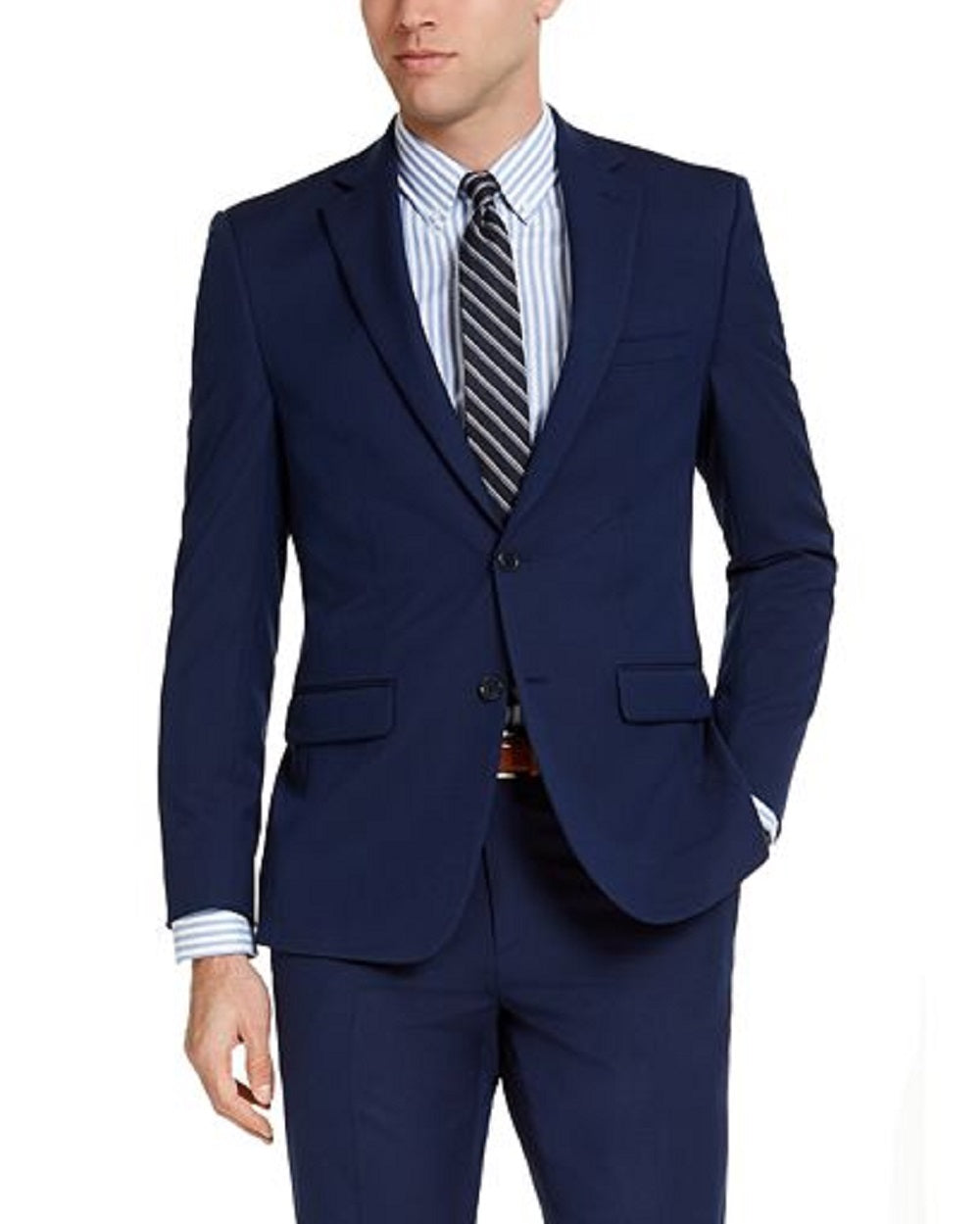 Van Heusen Men's Flex Plain Slim Fit Suits Blue Size 48
