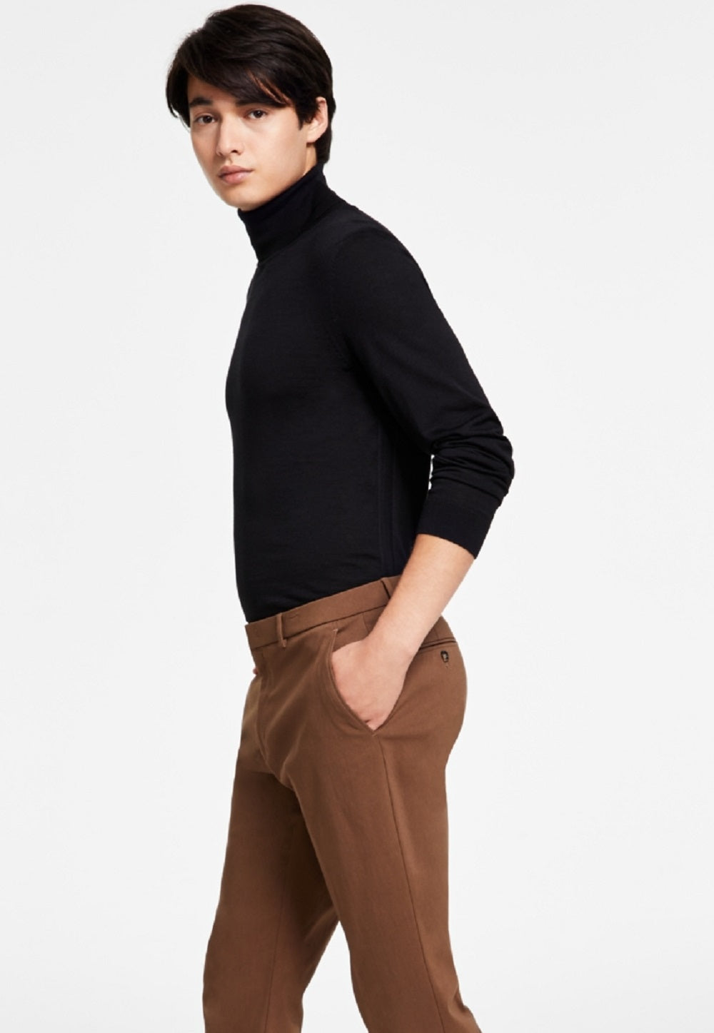 Tommy Hilfiger Men's Modern Fit Th Flex Stretch Comfort Pants Brown Size 44X32