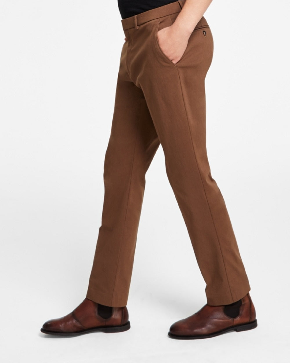 Tommy Hilfiger Men's Modern Fit Th Flex Stretch Comfort Pants Brown Size 44X32