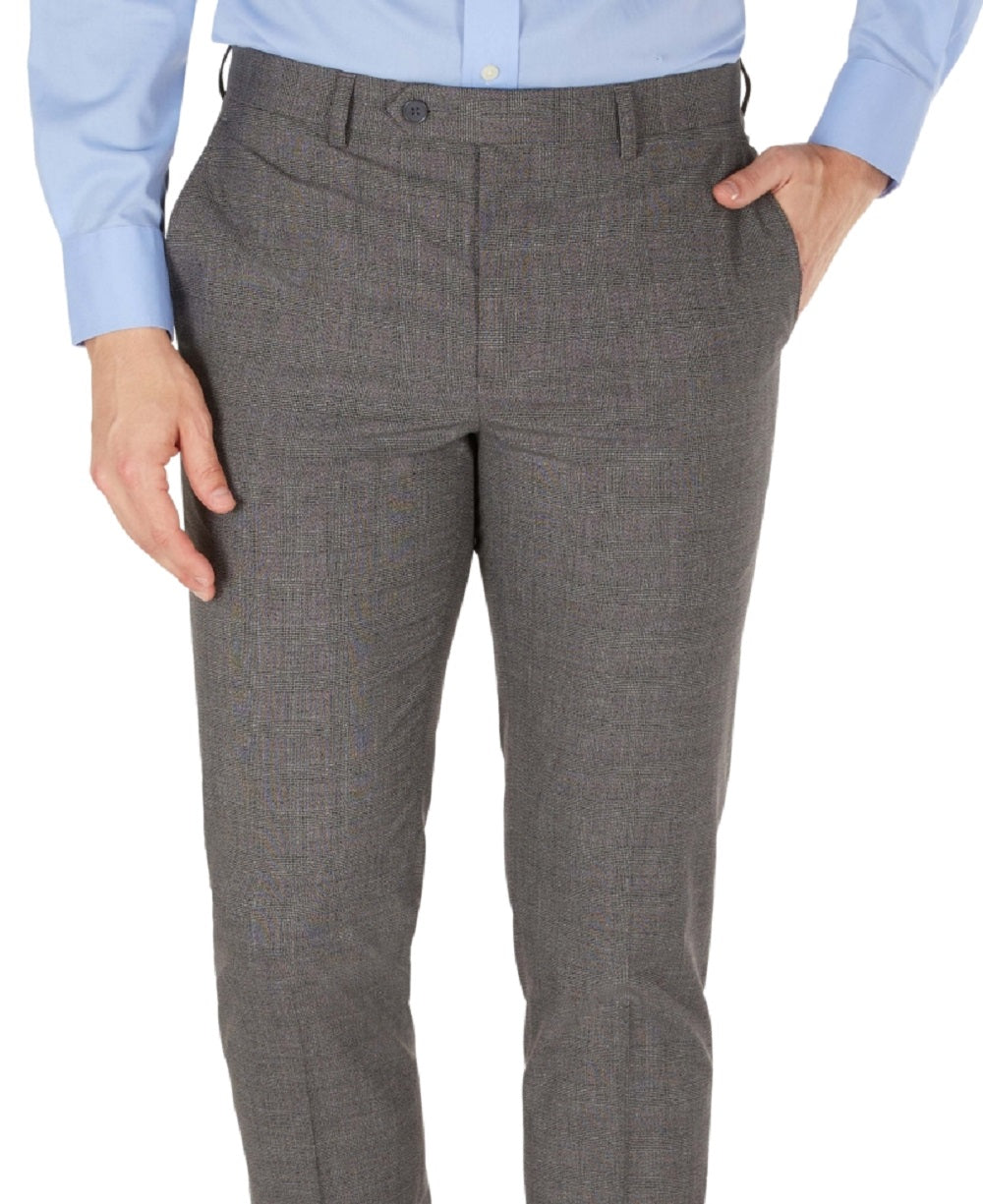 Calvin Klein Men's Plaid Skinny Fit Dress Pants Gray Size 32X32
