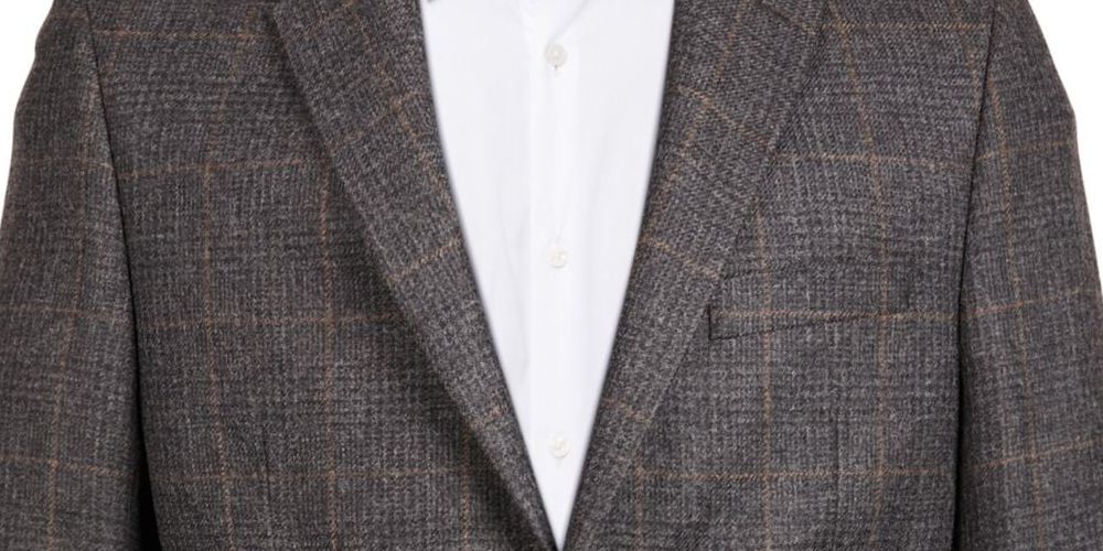 Ralph Lauren Men's Long Plaid Classic Fit Gray Size 44