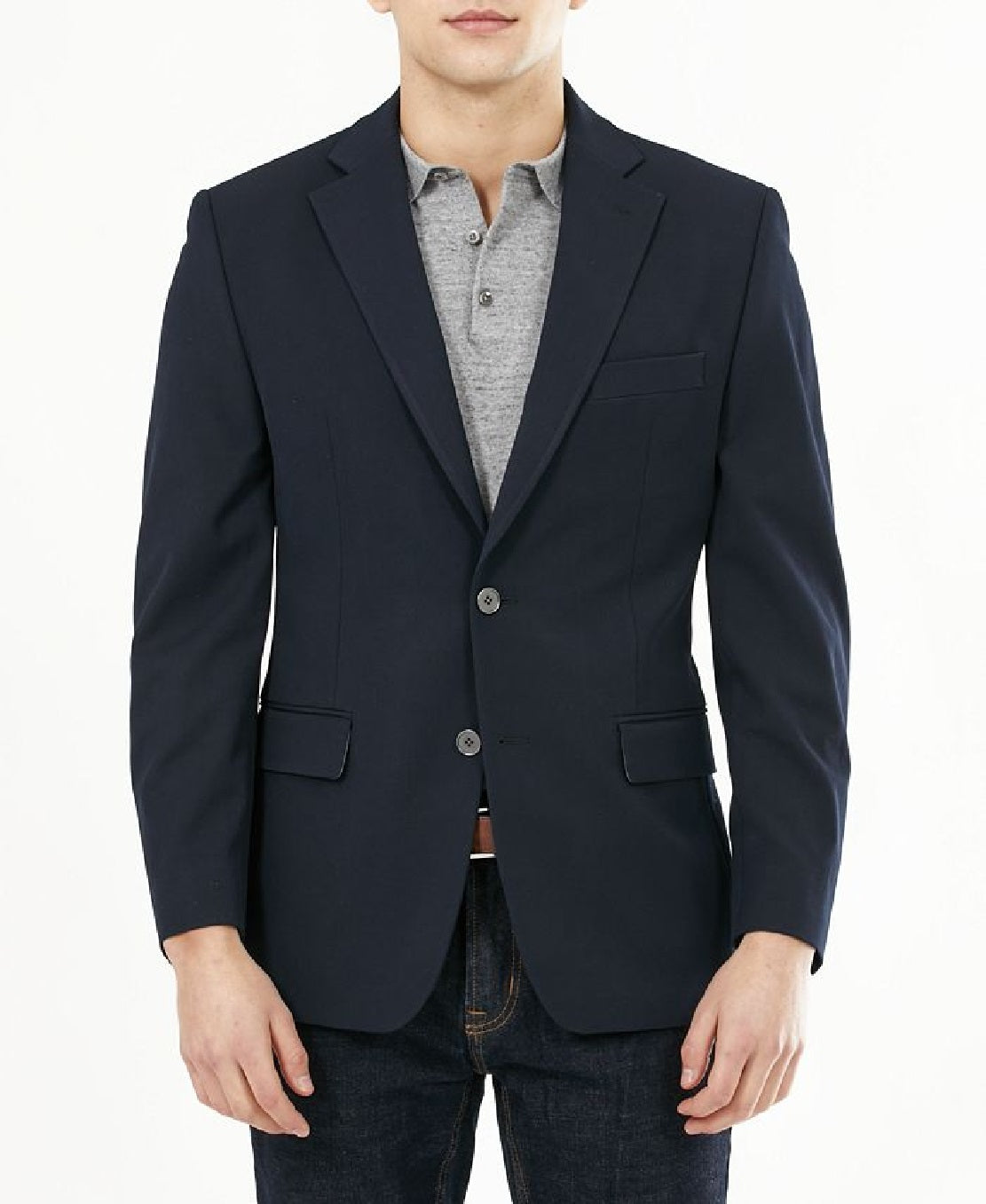 Michael Kors Men's Modern Fit Stretch Solid Blazer Blue Size 38