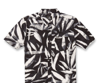 Volcom Men's Echo Leaf Short Sleeves Shirt Black Size Medium