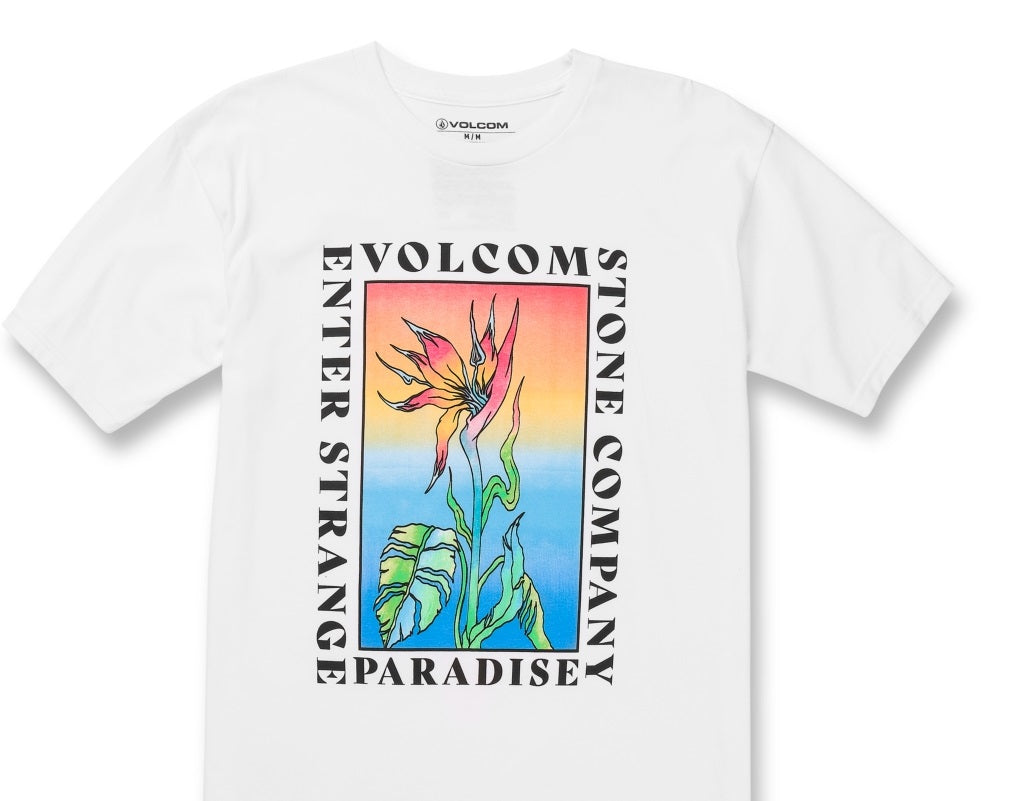 Volcom Men's Strange Paradise Short Sleeves T-Shirt White Size Medium