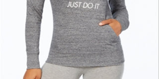 Nike Women's Knit Heathered Hoodie Gray Size X-Small