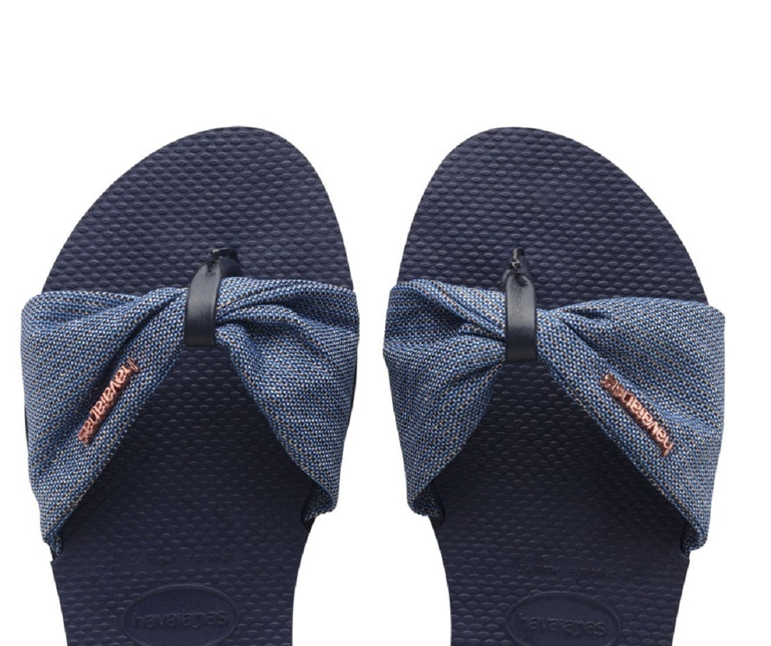 Havaianas Women's You St Tropez Shine Sandal Blue Size 8