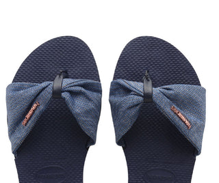 Havaianas Women's You St Tropez Shine Sandal Blue Size 8