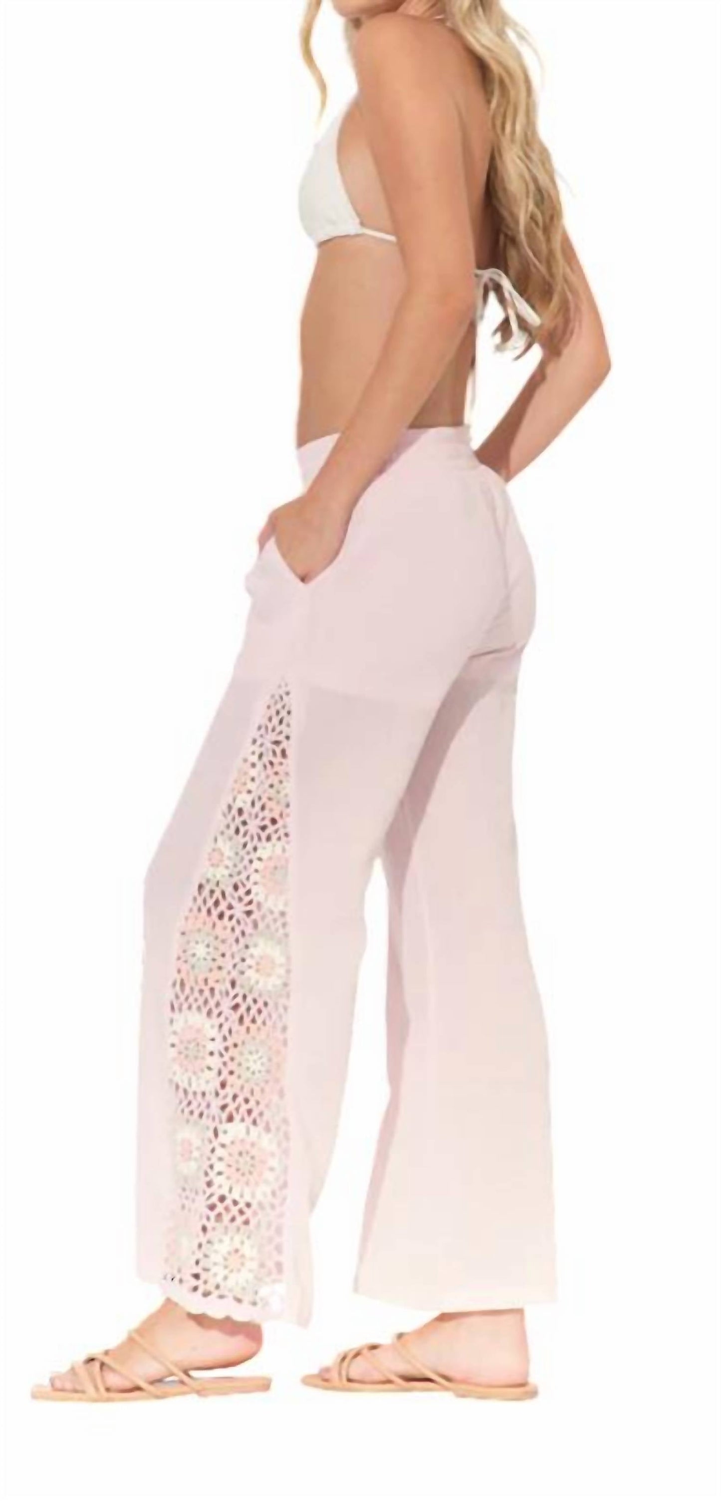Vintage Havana - Cabana Crochet Wide Leg Pants
