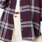 Polly & Esther Women's Plaid Utility Shirt Blue Size Small