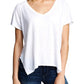 Velvet by Graham & Spencer Women's Side Slit Tee White Size Medium