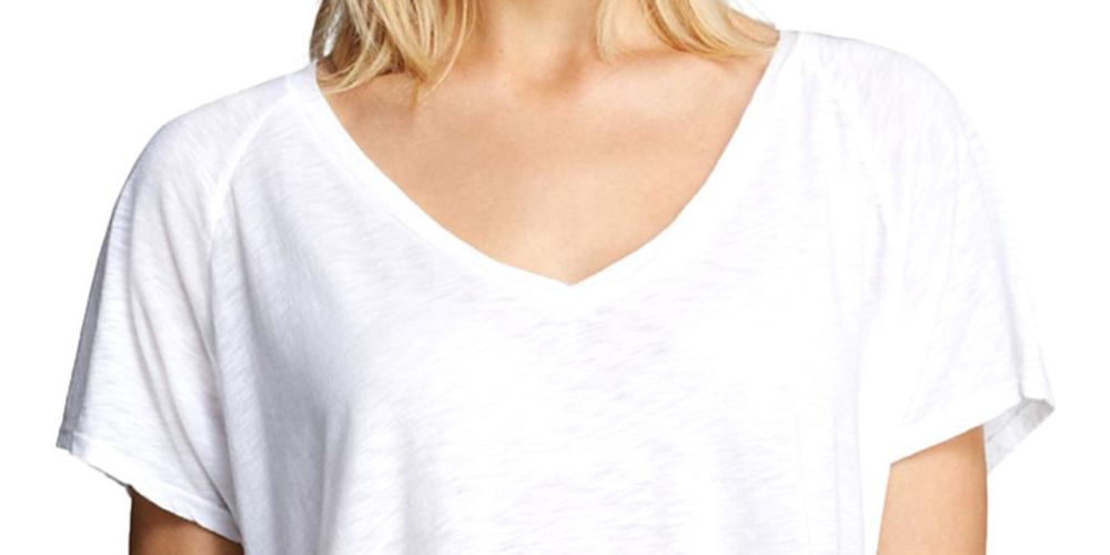 Velvet by Graham & Spencer Women's Side Slit Tee White Size Medium