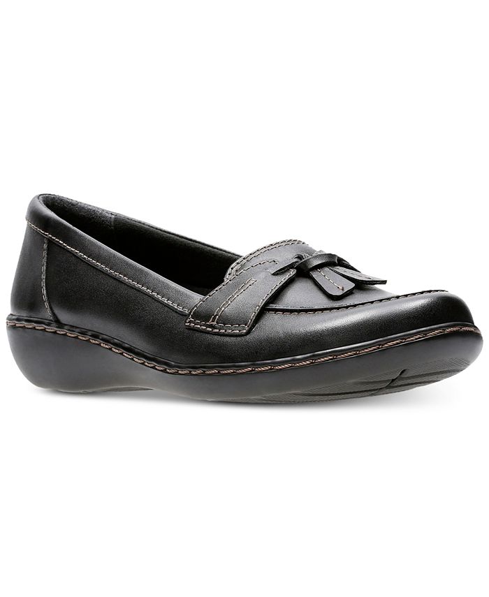 Clarks Women's Ashland Bubble Flats Shoes Black Size 9.5 N