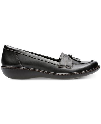 Clarks Women's Ashland Bubble Flats Shoes Black Size 9.5 N